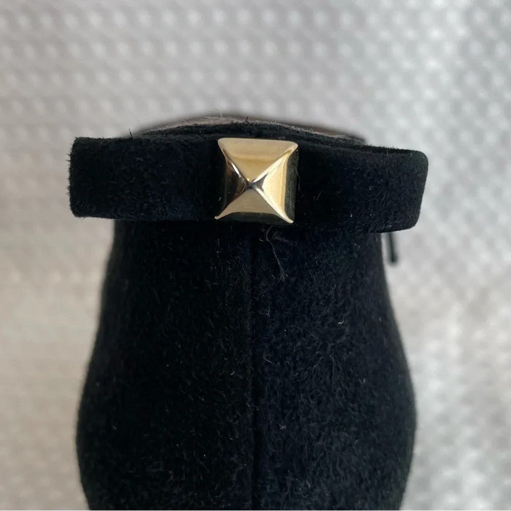 KATE SPADE Netta Gold & Black Suede Ankle Booties Women’s Size 7B Italy #700 - Picture 10 of 13